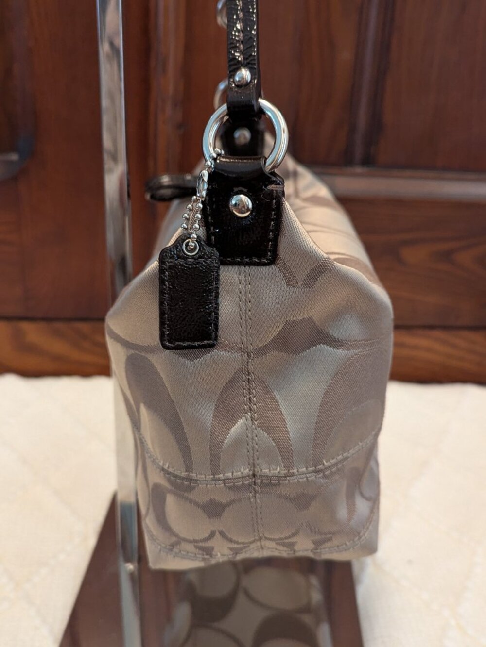 Alex Signature Sateen Top Handle Pouch Bag - Picture 6 of 13